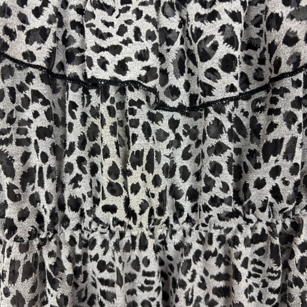 Taheri Y2K Vintage Top Size Medium Baby Doll Off the Shoulder Gray Black Printed - Picture 5 of 7